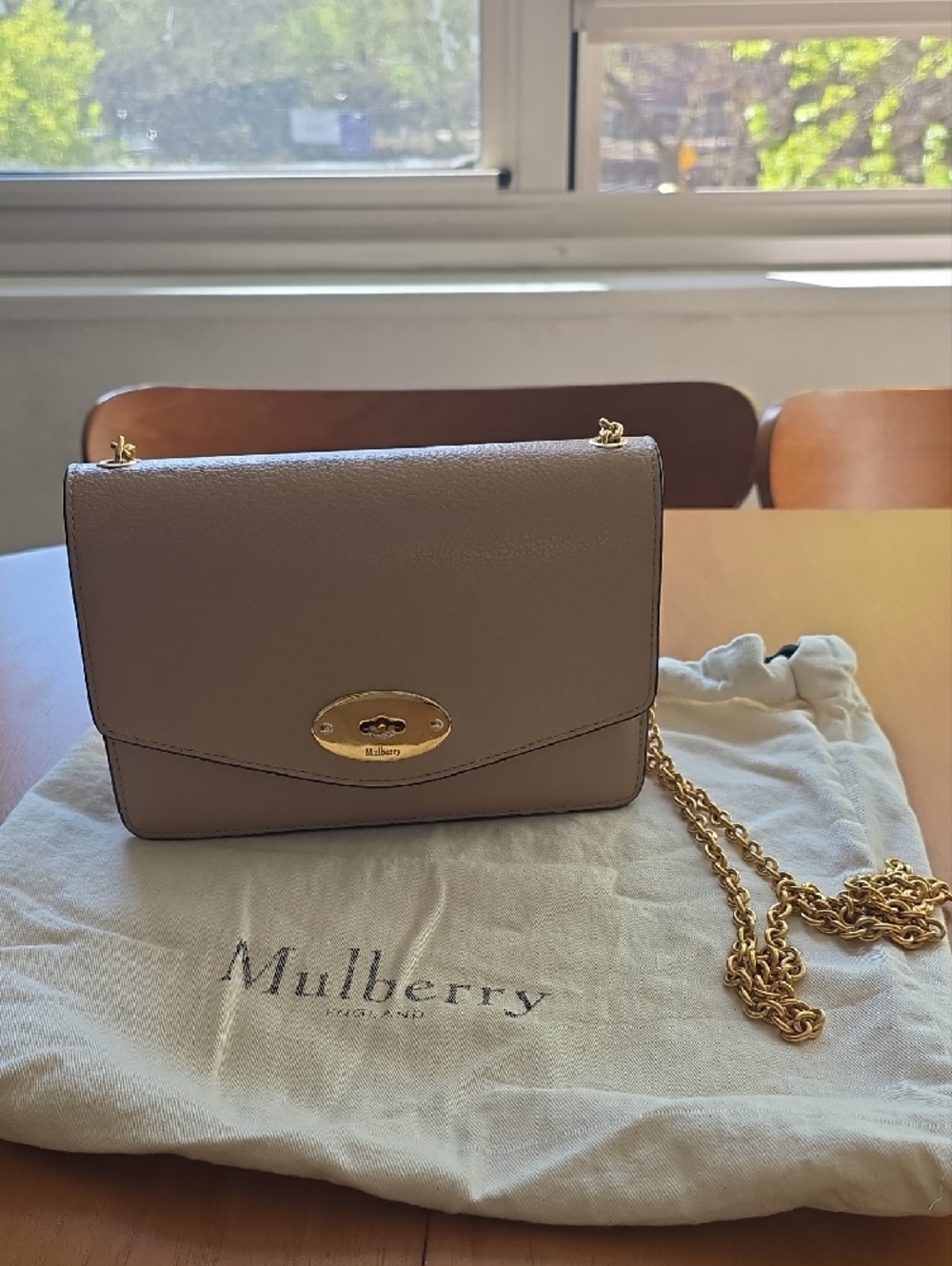 Mulberry Leather Flap Crossbody in Pale Blush - Picture 2 of 8